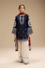 RR610 Unstitched Fully Embroidered Lawn Suit With Digital Printed Monar Dupatta