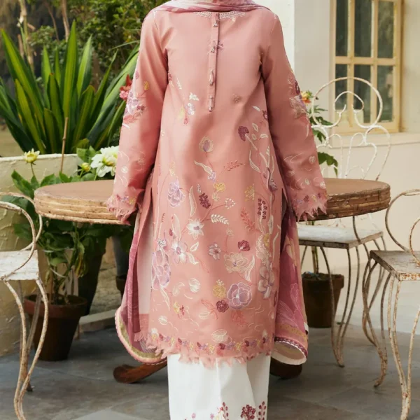 Lawn Unstitched Fully Embroidered Shirt With Printed Monar Dupatta