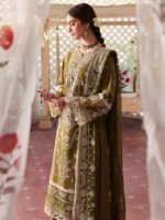 MR-590 Unstitched Heavy Embroidered  Lawn Suit With Embroidered  Chiffon Dupatta