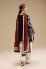 RR610 Unstitched Fully Embroidered Lawn Suit With Digital Printed Monar Dupatta