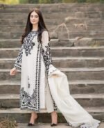 AA-21 Lawn Embroidered 3pc Suit With Bamber Chiffon Embroidered Dupatta