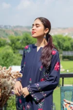 MB-70 Lawn 2-Pic-Unstitched Embroidered Shirt With Embroidered Trouser
