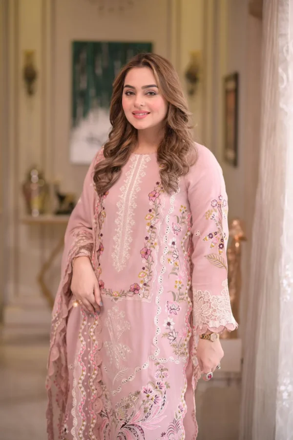 Aneelas Lawn Unstitched Embroidered Shirt with Lawn Embroidered Duppta