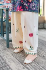 MB-70 Lawn 2-Pic-Unstitched Embroidered Shirt With Embroidered Trouser