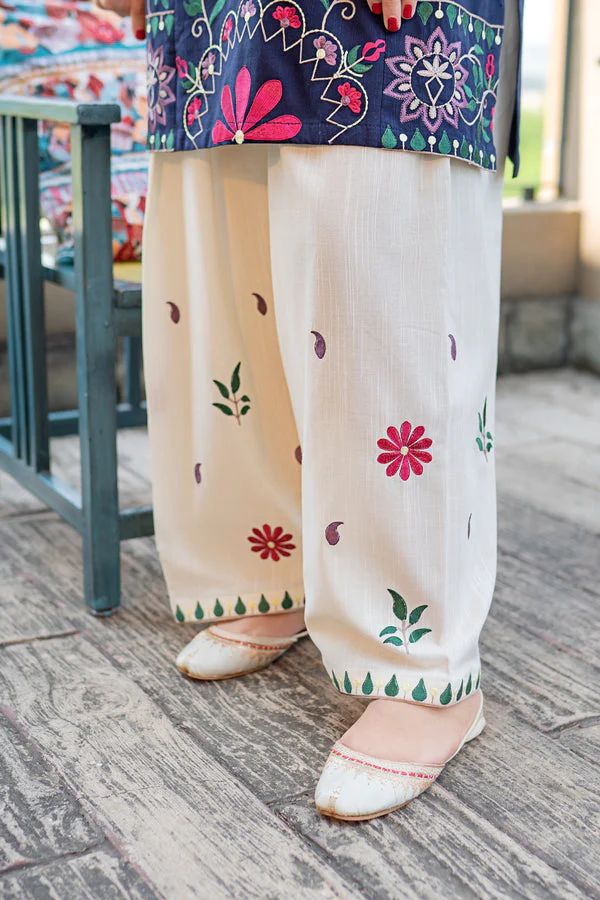 MB-70 Lawn 2-Pic-Unstitched Embroidered Shirt With Embroidered Trouser