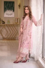 Aneelas Lawn Unstitched Embroidered Shirt with Lawn Embroidered Duppta