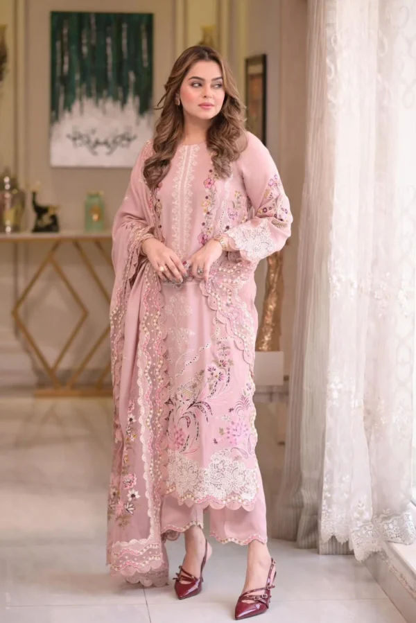 Aneelas Lawn Unstitched Embroidered Shirt with Lawn Embroidered Duppta