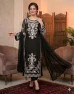 AA-20 Lawn Embroidered 3pc Suit With Bamber Chiffon Embroidered Dupatta