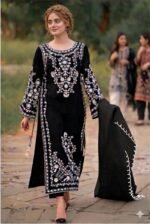 AA-20 Lawn Embroidered 3pc Suit With Bamber Chiffon Embroidered Dupatta