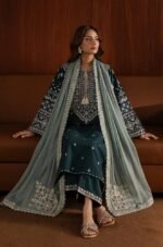 AA-50 3PC Unstitched Embroidered Lawn Suit With Embroidered Chiffon Dupatta