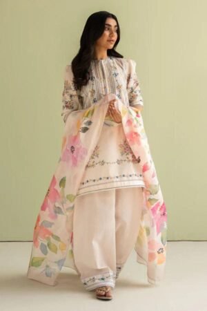 BQ-423 Unstitched Digital Printed Lawn Suit 3pc With Digital Printed Silk Dupatta
