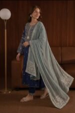 AA-51 3PC Unstitched Embroidered Lawn Suit With Embroidered Chiffon Dupatta