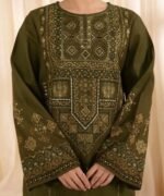 AA-715 Unstitched Embroidered Lawn Suit 3pc With Digital Printed Dupatta