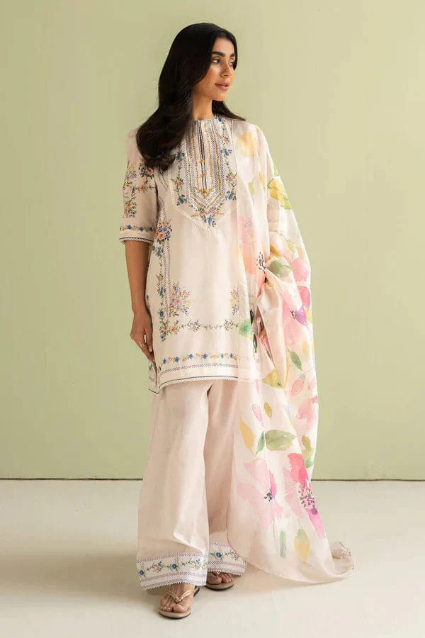 BQ-423 Unstitched Digital Printed Lawn Suit 3pc With Digital Printed Silk Dupatta