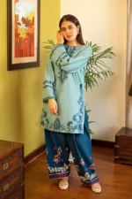 AK-930 Unstitched Fully Embroided Dhanak 2 Piece Suit