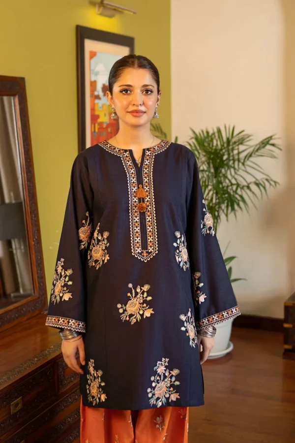 FL-945 Unstitched Fully Embroided Lawn 2 Piece Suit