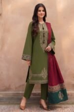 AA-42 Unstitched Embroidered Lawn Suit 3pc With Digital Printed Dupatta