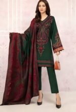 Unstitched Embroidered Lawn Suit 3pc With Digital Printed Dupatta