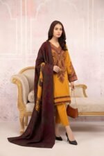 Unstitched Embroidered Lawn Suit 3pc With Digital Printed Dupatta