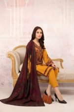Unstitched Embroidered Lawn Suit 3pc With Digital Printed Dupatta