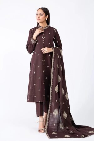 AA-10 3PC Unstitched Embroidered Lawn Suit With Lawn Embroidered Dupatta