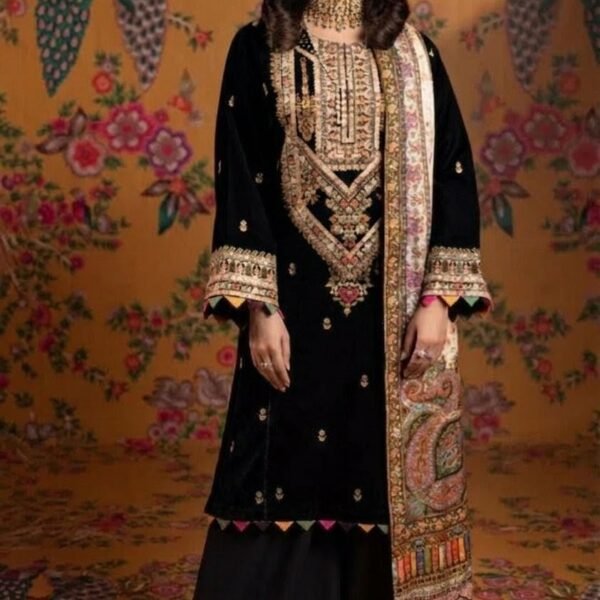 AA-42 Unstitched Embroidered Lawn Suit 3pc With Digital Printed Dupatta