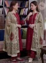 Unstitched Embroidered Lawn Suit 3pc With Digital Printed Dupatta