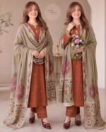 AA-12 Unstitched Embroidered Lawn Suit 3pc With Digital Printed Dupatta