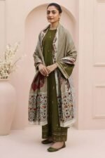AA-13 Unstitched Embroidered Lawn Suit 3pc With Digital Printed Dupatta