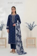 Unstitched Embroidered Lawn Suit 3pc With Digital Printed Dupatta