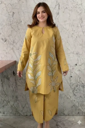 2 Piece-Unstitched Embroidered Lawn With Lawn Embroidered Trouser