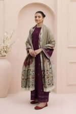Unstitched Embroidered Lawn Suit 3pc With Digital Printed Dupatta