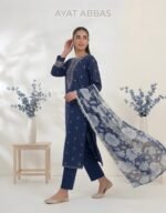Unstitched Embroidered Lawn Suit 3pc With Digital Printed Dupatta
