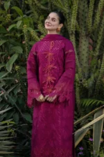 RR-2810 Lawn Unstitched Chicken Kari Embroidered Shirt With Printed Organza Dupatta (4 Sides Lace)