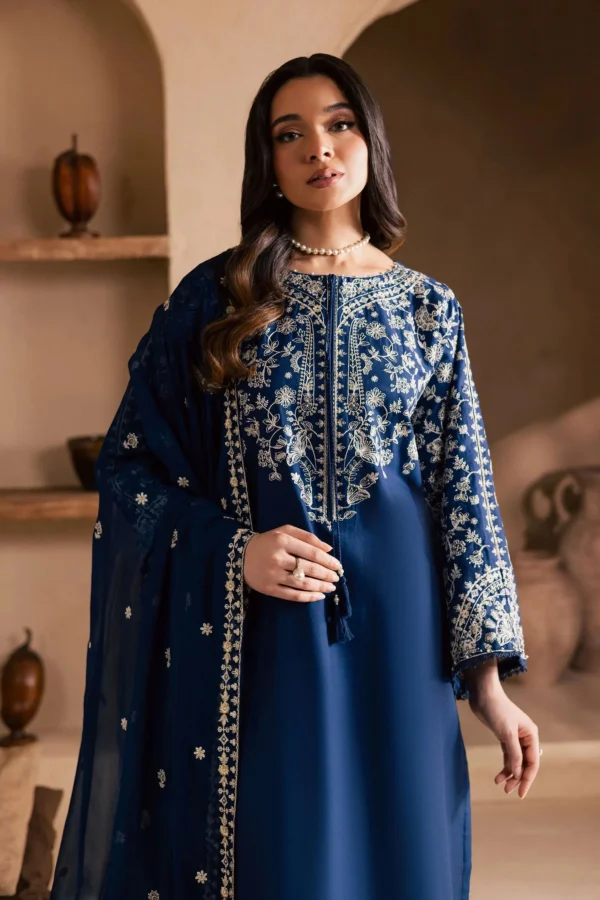 BT-2835 3 Piece - Unstitched Embroidered Lawn Fabric with Embroidered Chiffon Dupatta