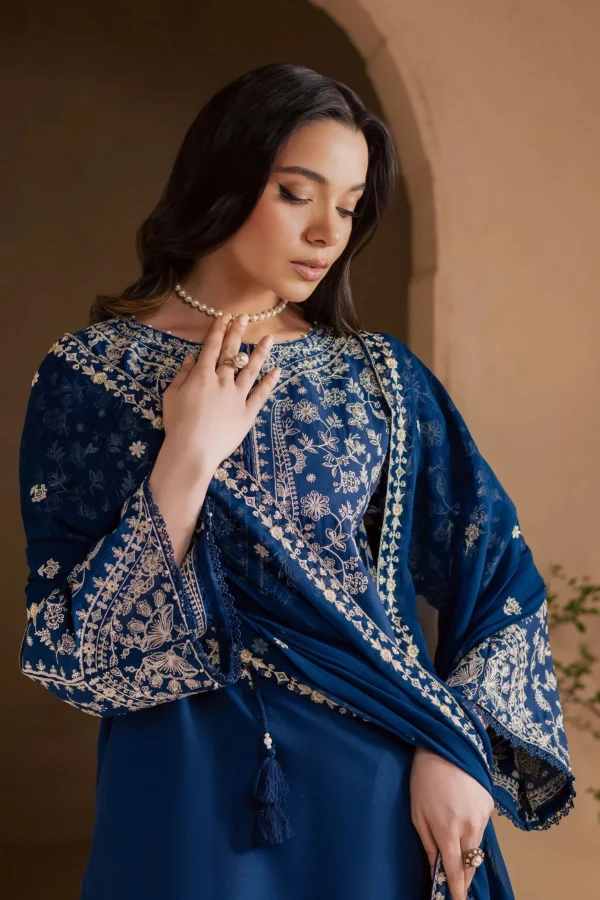 BT-2835 3 Piece - Unstitched Embroidered Lawn Fabric with Embroidered Chiffon Dupatta