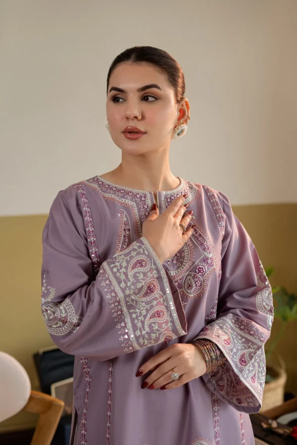 2 Piece-Unstitched Embroidered Lawn With Lawn Embroidered Trouser