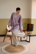 2 Piece-Unstitched Embroidered Lawn With Lawn Embroidered Trouser