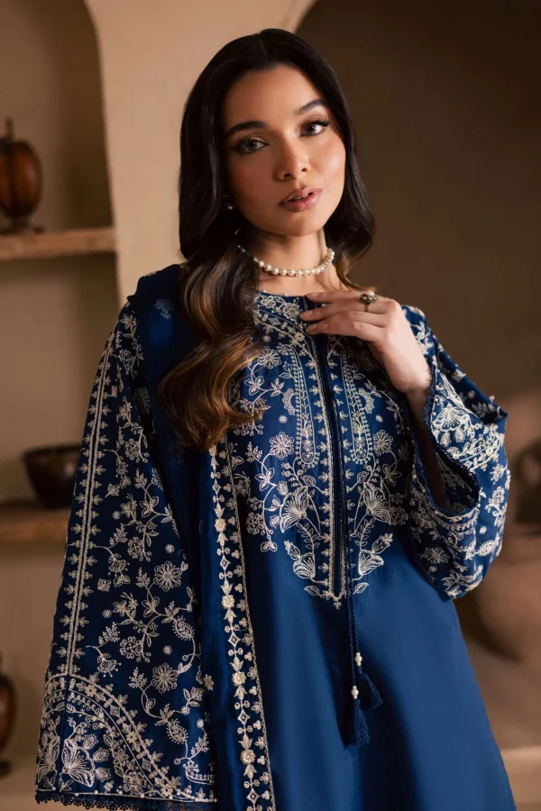 BT-2835 3 Piece - Unstitched Embroidered Lawn Fabric with Embroidered Chiffon Dupatta